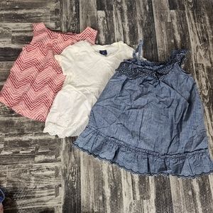 3 girls tops size 3t eyelet tank chambray